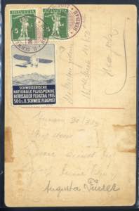 1913, Flugspende Herisau, 50 Cts. blau, ... 