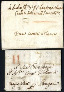 1613/1762, lotto di due lettere una del 1613 ... 