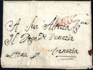 Otranto 17...., lettera per Roma a Venezia ... 