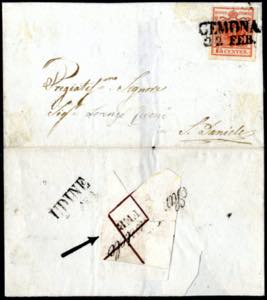 1850, rara lettera da Gemona per Udine a S. ... 