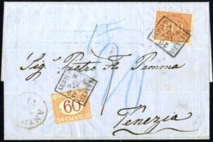 1870, lettera non affrancata da Antivari 26/ ... 