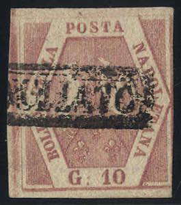 1858, 10 Gr. rosa brunastro, I. tavola, ... 