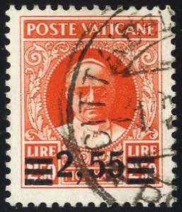 1934, Provvisoria, 2,55 su 2,50 Lire arancio ... 