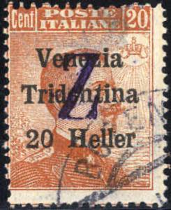 1919, Bolzano 3, lettera Z su francobolli ... 