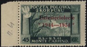 1954, Governo Polacco di Londra, soprastampa ... 