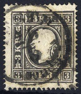 1858, 3 Kr. schwarz, Type II, Pracht, Befund ... 