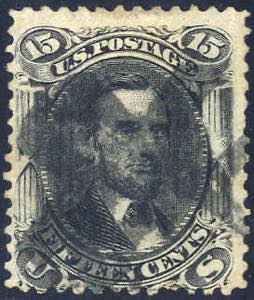 1861, 15 C schwarz, Mi. 22W Scott 91