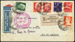 1938, Lettera raccomandata da Genova ... 