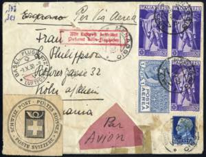 1930, Natante - posta aerea, lettera da ... 