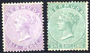 1865, 6d, 1s, little stained, Mi.4-5 A SG ... 