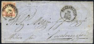 1861, 5 Grana rosso carminio su lettera da ... 