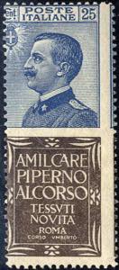 1924/25, Pubblicitario 25 Cent. Piperno, ... 