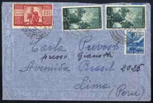 1948, lettera per Lima (Peru) affrancata per ... 