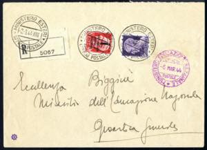 1944, lettera raccomandata da Roma ... 