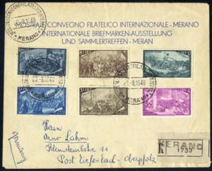 1948, due lettere raccomandate da Merano il ... 