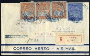 1936, Piroscafo Re, raccomandata da Caracas ... 