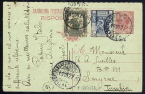1927, Piroscafo Firenze, cartolina 10 Cent. ... 