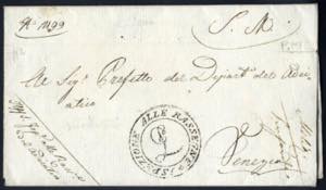 1812, lettera in franchigia di Venezia con ... 