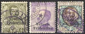 1918, Trentino, 45 Cent. + 50 Cent. + 1 ... 