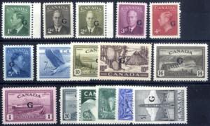 1950/61, Official Stamps with G, Mi. 18-36 ... 