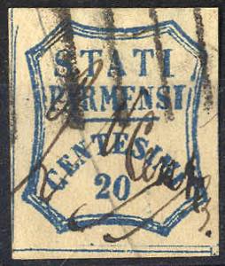 1859, Governo Provvisorio, 20 Cent. azzurro, ... 