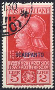 1930, Scarpanto, Ferrucci, 5 val., usati ... 