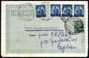 1948, Busta di posta aerea da Cagliari ... 