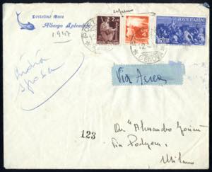 1947, lettera di posta aerea espresso del ... 