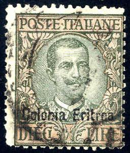 1916, 10 Lire Floreale con soprastampa ... 