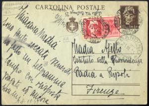 1945, Cartolina postale 1,20 Lire con ... 