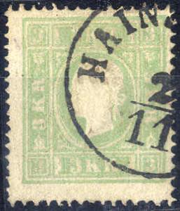 1859, 3 Kr. grün, gestempelt, ... 
