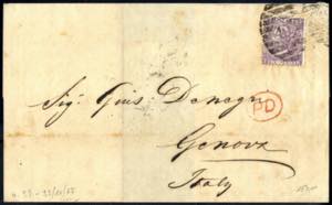 1867, Brief aus London vom 23.10. nach Genua ... 