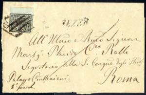 1852, 2 Baj. bianco verdastro su lettera da ... 