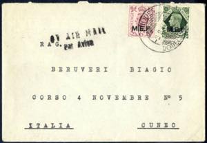 1945, lettera aerea da Rhodes il 9.8 per ... 
