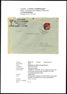 1945, 7 Briefe und 3 Karten frankiert mit I. ... 