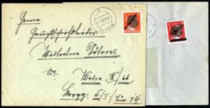 1945, 2 Briefe frankiert mit I. Wiener ... 