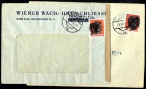 1945, 2 Briefe frankiert mit I. Wiener ... 