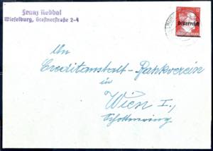 Scheibbs 1945, 12 Pf karminrot in Type I, ... 