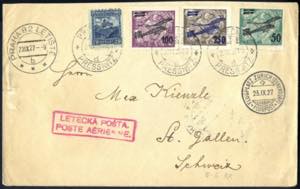 1927, Flugpost, Brief von Prag 23.9.1927 ... 