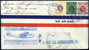 1937, Flugpost. First Flight Hong Kong - San ... 