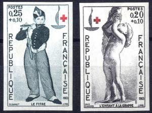 1963, Rotes Kreuz, zwei Werte ungezähnt ... 