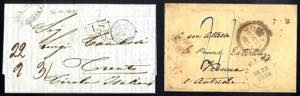 1855, Incoming Mail, Lot zwei Portobriefe ... 