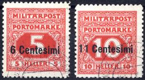 1918, Porto, 6 und 11 Cent. in 11 1/2 ... 