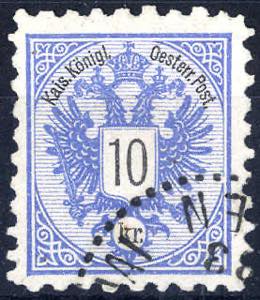 1883, 10 Kr. in LZ 9, gestempelt, signiert ... 