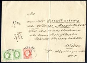 1867, Rekommandierter Ortsbrief aus Wieden ... 