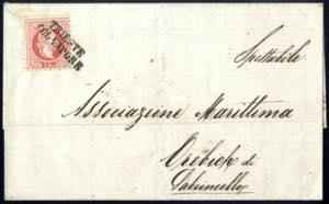 Trieste/col vapore 1867, 5 Kreuzer Brief ... 
