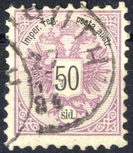 1883, 50 Soldi gestempelt, ANK 13 / 26,-