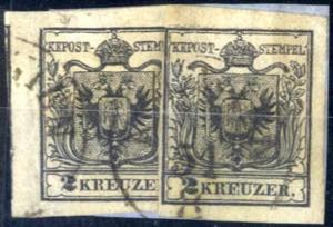 1850, 2 Kreuzer in Type III schwarz, ... 