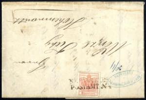 1850, 3 Kreuzerbrief aus Pardubitz nach ... 