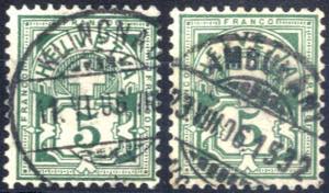 1882, Kreuz über Wertschild 5 Cent, ... 